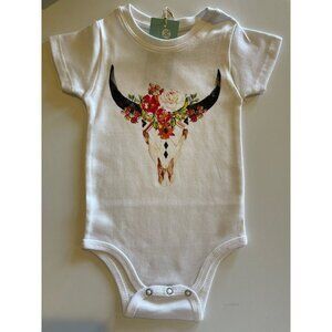 Boho Floral Longhorn Organic Infant Bodysuit